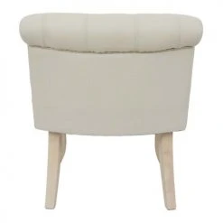 The Home Deco Factory Fauteuils Fauteuil En Bois Et Tissu Eleonore Beige -Fauteuils, poufs et repose-pieds Soldes fauteuil en bois et tissu eleonore beige 3