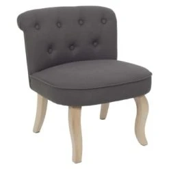 The Home Deco Factory Fauteuils Fauteuil En Bois Et Tissu Eleonore Beige -Fauteuils, poufs et repose-pieds Soldes fauteuil en bois et tissu eleonore gris taupe