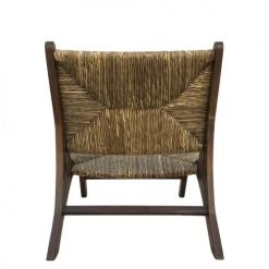 MOYCOR Fauteuils Fauteuil En Bois Marron Et Beige -Fauteuils, poufs et repose-pieds Soldes fauteuil en bois marron et beige 3