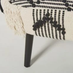 Maisons Du Monde Fauteuils Fauteuil En Coton Tressé Motifs Ivoire Et Noirs -Fauteuils, poufs et repose-pieds Soldes fauteuil en coton tresse motifs ivoire et noirs 1000 3 2 187003 5