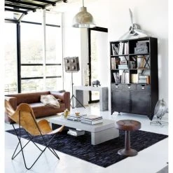 Maisons Du Monde Fauteuils Fauteuil En Croûte De Cuir Camel -Fauteuils, poufs et repose-pieds Soldes fauteuil en croute de cuir camel 1000 2 33 121926 4