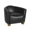 Now’s Home Fauteuils Fauteuil En Cuir De Vache Noir