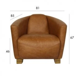 Now’s Home Fauteuils Fauteuil En Cuir De Vache Noisette -Fauteuils, poufs et repose-pieds Soldes fauteuil en cuir de vache noisette 2