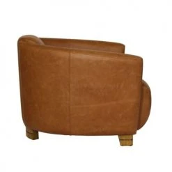 Now’s Home Fauteuils Fauteuil En Cuir De Vache Noisette -Fauteuils, poufs et repose-pieds Soldes fauteuil en cuir de vache noisette 3