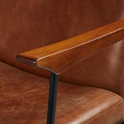 Maisons Du Monde Fauteuils Fauteuil En Cuir De Vachette Marron Vieilli 4 Maisons Du Monde Fauteuils Fauteuil En Cuir De Vachette Marron Vieilli – Image 4