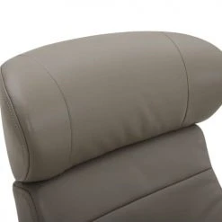 My New Design Fauteuils Fauteuil En Cuir Et Bois Chêne Naturel - Cuir Taupe -Fauteuils, poufs et repose-pieds Soldes fauteuil en cuir et bois chene naturel cuir taupe 3