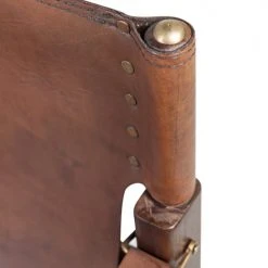 MOYCOR Fauteuils Fauteuil En Cuir Et Bois Marron -Fauteuils, poufs et repose-pieds Soldes fauteuil en cuir et bois marron 5