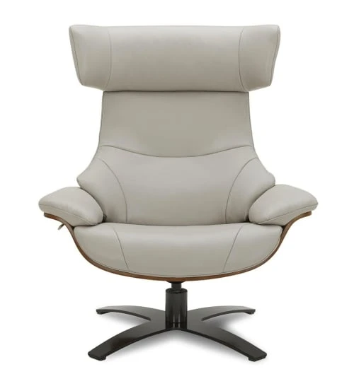 My New Design Fauteuils Fauteuil En Cuir Et Chêne Naturel - Cuir Gris 2 My New Design Fauteuils Fauteuil En Cuir Et Chêne Naturel - Cuir Gris – Image 2