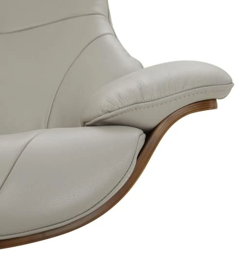 My New Design Fauteuils Fauteuil En Cuir Et Chêne Naturel - Cuir Gris 4 My New Design Fauteuils Fauteuil En Cuir Et Chêne Naturel - Cuir Gris – Image 4