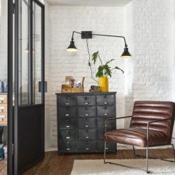 Maisons Du Monde Fauteuils Fauteuil En Cuir Marron -Fauteuils, poufs et repose-pieds Soldes fauteuil en cuir marron 1000 11 30 155748 16