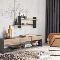 Maisons Du Monde Fauteuils Fauteuil En Cuir Marron -Fauteuils, poufs et repose-pieds Soldes fauteuil en cuir marron 1000 6 1 175973 13