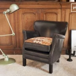 PIB Fauteuils Fauteuil En Cuir Marron -Fauteuils, poufs et repose-pieds Soldes fauteuil en cuir marron 3