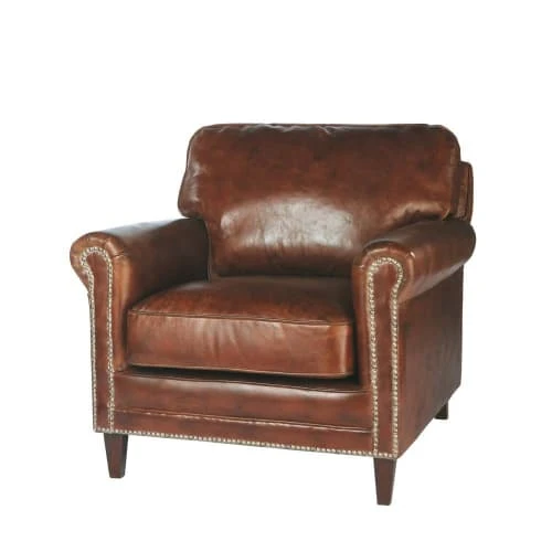 Maisons Du Monde Fauteuils Fauteuil En Cuir Marron Effet Vieilli 1 Maisons Du Monde Fauteuils Fauteuil En Cuir Marron Effet Vieilli