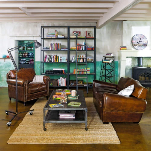 Maisons Du Monde Fauteuils Fauteuil En Cuir Marron Effet Vieilli 6 Maisons Du Monde Fauteuils Fauteuil En Cuir Marron Effet Vieilli – Image 6