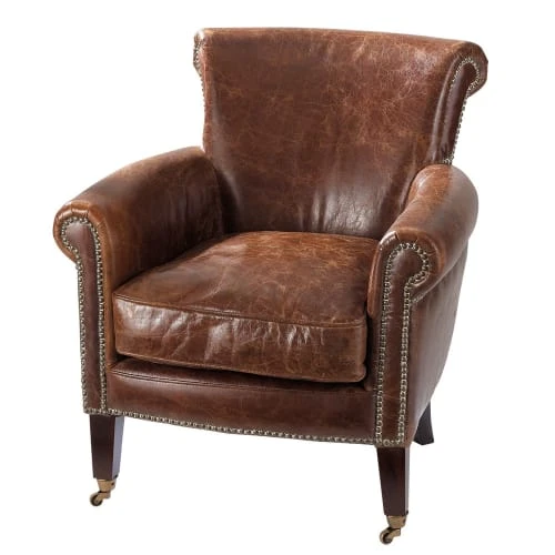 Maisons Du Monde Fauteuils Fauteuil En Cuir Marron Effet Vieilli 1 Maisons Du Monde Fauteuils Fauteuil En Cuir Marron Effet Vieilli