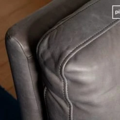 PIB Fauteuils Fauteuil En Cuir Pleine Fleur Gris -Fauteuils, poufs et repose-pieds Soldes fauteuil en cuir pleine fleur gris 4