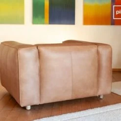 PIB Fauteuils Fauteuil En Cuir Pleine Fleur Marron -Fauteuils, poufs et repose-pieds Soldes fauteuil en cuir pleine fleur marron 2