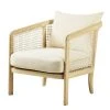 Maisons Du Monde Fauteuils Fauteuil En Frêne Avec Coussins En Coton Beige
