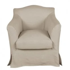 Maisons Du Monde Fauteuils Fauteuil En Lin Froissé Beige