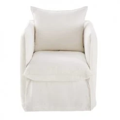 Maisons Du Monde Fauteuils Fauteuil En Lin Froissé Blanc