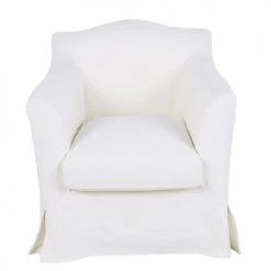 Maisons Du Monde Fauteuils Fauteuil En Lin Froissé Blanc