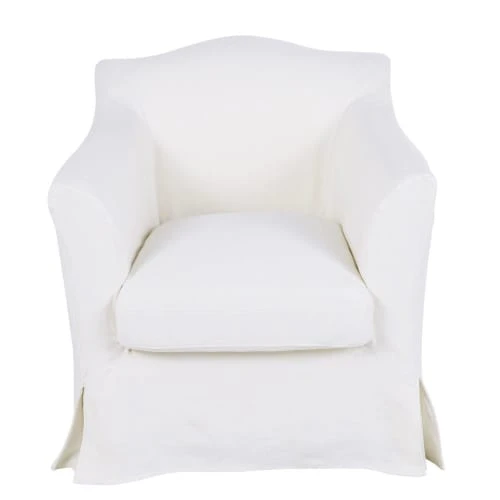 Maisons Du Monde Fauteuils Fauteuil En Lin Froissé Blanc 1 Maisons Du Monde Fauteuils Fauteuil En Lin Froissé Blanc