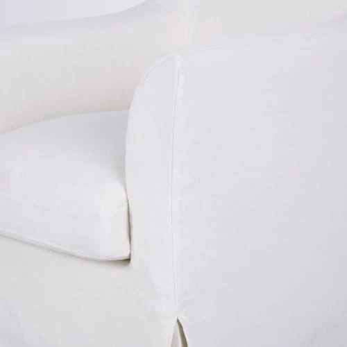 Maisons Du Monde Fauteuils Fauteuil En Lin Froissé Blanc 3 Maisons Du Monde Fauteuils Fauteuil En Lin Froissé Blanc – Image 3