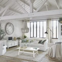 Maisons Du Monde Fauteuils Fauteuil En Lin Froissé Blanc -Fauteuils, poufs et repose-pieds Soldes fauteuil en lin froisse blanc 1000 5 15 201489 4