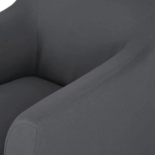 Maisons Du Monde Fauteuils Fauteuil En Lin Froissé Gris Anthracite 3 Maisons Du Monde Fauteuils Fauteuil En Lin Froissé Gris Anthracite – Image 3