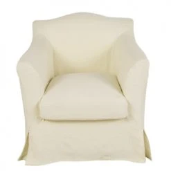 Maisons Du Monde Fauteuils Fauteuil En Lin Ivoire Effet Vieilli