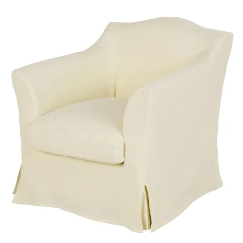 Maisons Du Monde Fauteuils Fauteuil En Lin Ivoire Effet Vieilli 2 Maisons Du Monde Fauteuils Fauteuil En Lin Ivoire Effet Vieilli – Image 2