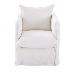 Maisons Du Monde Fauteuils Fauteuil En Lin Supérieur Blanc