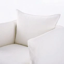Maisons Du Monde Fauteuils Fauteuil En Lin Supérieur Blanc -Fauteuils, poufs et repose-pieds Soldes fauteuil en lin superieur blanc 1000 11 4 221691 3