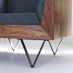 Tikamoon Fauteuils Fauteuil En Palissandre Massif Et Tissu -Fauteuils, poufs et repose-pieds Soldes fauteuil en palissandre massif et tissu 2