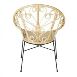 Maisons Du Monde Fauteuils Fauteuil En Rotin Et Métal Noir -Fauteuils, poufs et repose-pieds Soldes fauteuil en rotin et metal noir 1000 14 15 222153 3