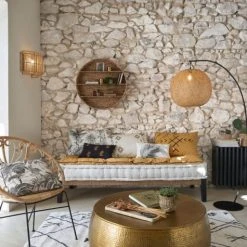 Maisons Du Monde Fauteuils Fauteuil En Rotin Et Métal Noir -Fauteuils, poufs et repose-pieds Soldes fauteuil en rotin et metal noir 1000 14 15 222153 5