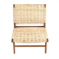 HYDILE Fauteuils Fauteuil En Rotin Et Teck -Fauteuils, poufs et repose-pieds Soldes fauteuil en rotin et teck 3