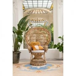 Kok Maison Fauteuils Fauteuil En Rotin Marron Clair -Fauteuils, poufs et repose-pieds Soldes fauteuil en rotin marron clair 2