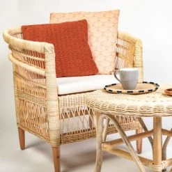 HYDILE Fauteuils Fauteuil En Rotin Naturel Et Pieds En Teck -Fauteuils, poufs et repose-pieds Soldes fauteuil en rotin naturel et pieds en teck 2