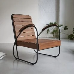 Tikamoon Fauteuils Fauteuil En Teck Massif -Fauteuils, poufs et repose-pieds Soldes fauteuil en teck massif 9