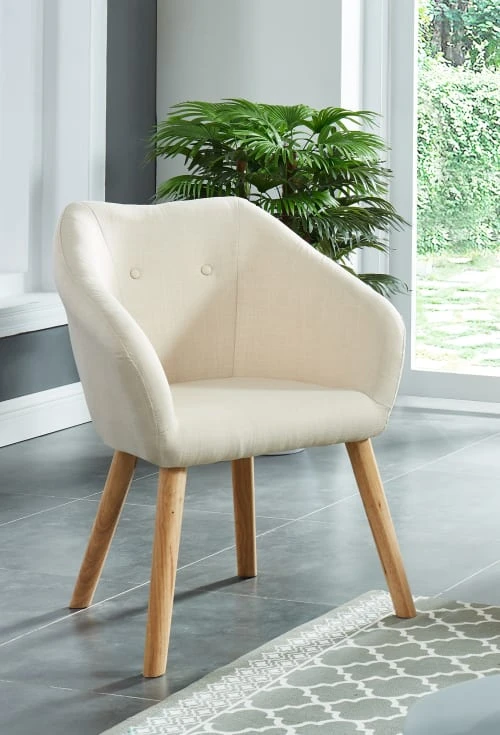 Baita Fauteuils Fauteuil En Tissu 1 Place Blanc Crème 2 Baita Fauteuils Fauteuil En Tissu 1 Place Blanc Crème – Image 2