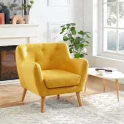 Baita Fauteuils Fauteuil En Tissu 1 Place Jaune 9 Baita Fauteuils Fauteuil En Tissu 1 Place Jaune -Fauteuils, poufs et repose-pieds Soldes fauteuil en tissu 1 place jaune 3