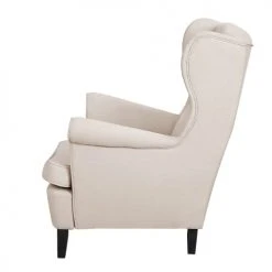Beliani Fauteuils Fauteuil En Tissu Beige Clair -Fauteuils, poufs et repose-pieds Soldes fauteuil en tissu beige clair 3