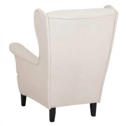 Beliani Fauteuils Fauteuil En Tissu Beige Clair -Fauteuils, poufs et repose-pieds Soldes fauteuil en tissu beige clair 4