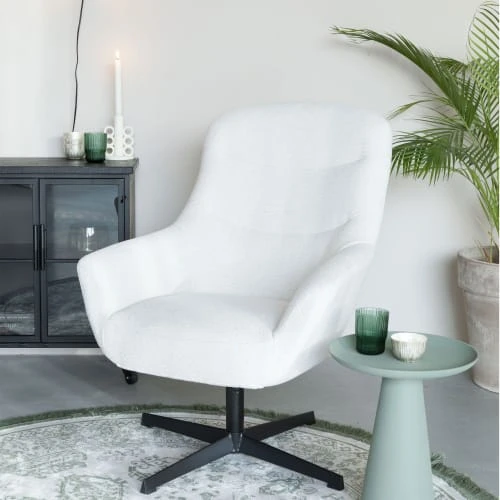 Drawer Fauteuils Fauteuil En Tissu Bouclette Ecru 2 Drawer Fauteuils Fauteuil En Tissu Bouclette Ecru – Image 2