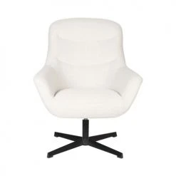 Drawer Fauteuils Fauteuil En Tissu Bouclette Ecru