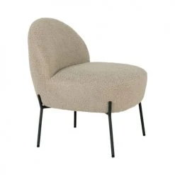 House Nordic Fauteuils Fauteuil En Tissu Bouclette Et Métal Sable -Fauteuils, poufs et repose-pieds Soldes fauteuil en tissu bouclette et metal sable 3