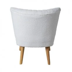 Drawer Fauteuils Fauteuil En Tissu Bouclette Pieds Bois Ecru -Fauteuils, poufs et repose-pieds Soldes fauteuil en tissu bouclette pieds bois ecru 4