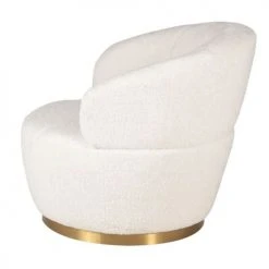 Zago Fauteuils Fauteuil En Tissu Effet Mohair Couleur Crème Pivotant -Fauteuils, poufs et repose-pieds Soldes fauteuil en tissu effet mohair couleur creme pivotant 4
