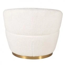 Zago Fauteuils Fauteuil En Tissu Effet Mohair Couleur Crème Pivotant -Fauteuils, poufs et repose-pieds Soldes fauteuil en tissu effet mohair couleur creme pivotant 5